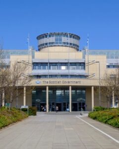 Front of Scottish Government building at Victoria Quay, Edinburgh.